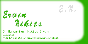 ervin nikits business card